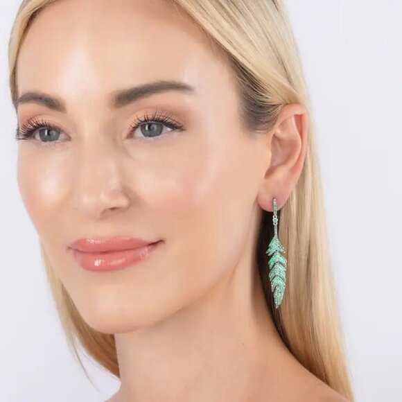 Feather Luxe Drop Earrings - Picture 1 of 2